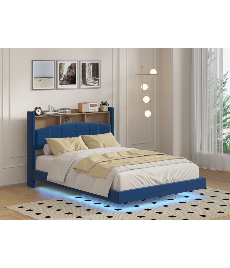 Pat Cod A013 Albastru 160X200 + Saltea 160x200