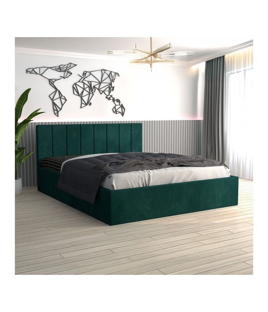 Pat Tapitat Sorin Verde + Saltea Lux Ortopedica