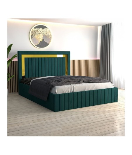 Pat Tapitat Ianis  Verde + Saltea Lux Ortopedica