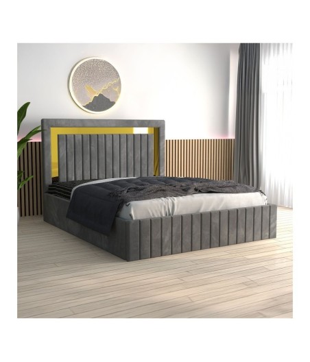 Pat Tapitat Ianis Gri + Saltea Lux Ortopedica