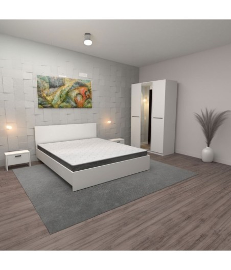 DORMITOR HERA ALB CU OGLINDA