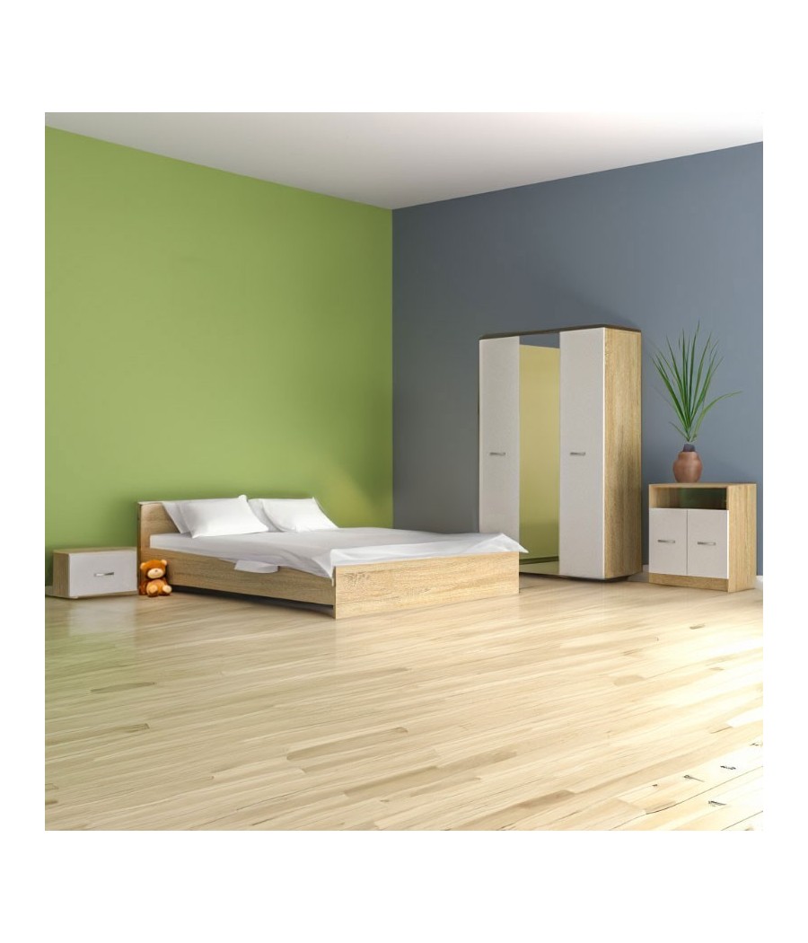 DORMITOR HERA SONOMA CU OGLINDA + COMODA M SONOMA