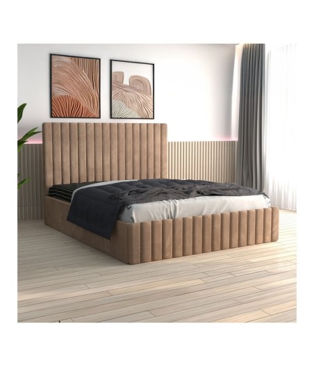 Pat Tapitat Luca Crem + Saltea Lux Ortopedica